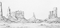 Monument Valley, 14x30 inches, graphite pencil, 2000